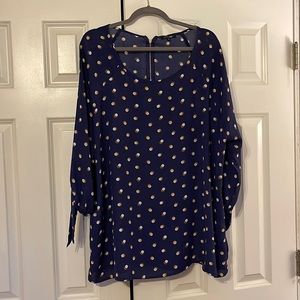 PaperMoon Navy print blouse.